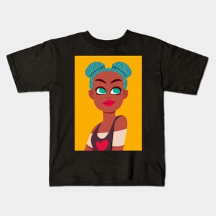 Cute blue haired girl Kids T-Shirt